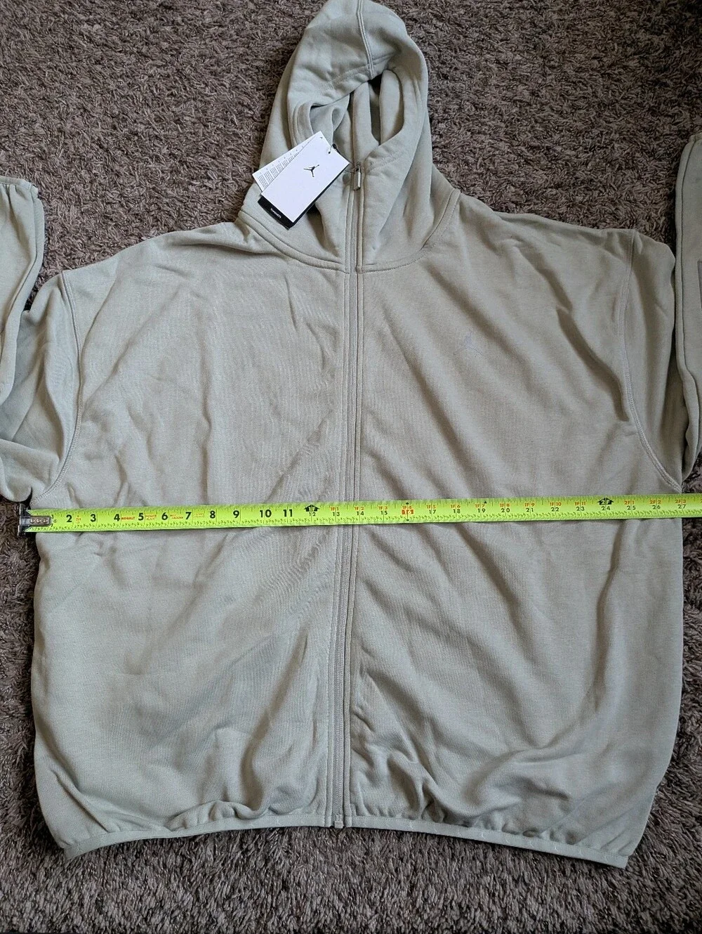 NWT Jordan Brooklyn Hike Mike Oversized Fit Spruce Fog Cotton Full Zip Hoodie S